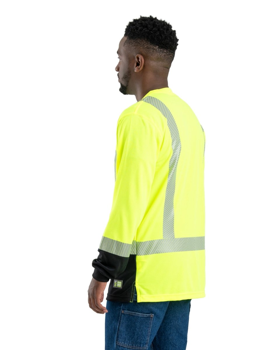 Hi Vis Class 3 Color Block Long Sleeve T-Shirt - Berne Apparel