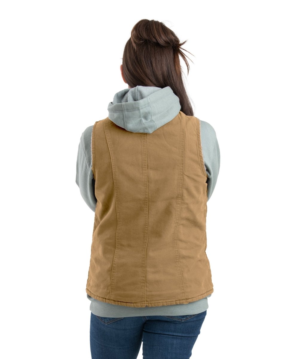 Women's Sherpa-Lined Softstone Duck Vest - Berne Apparel