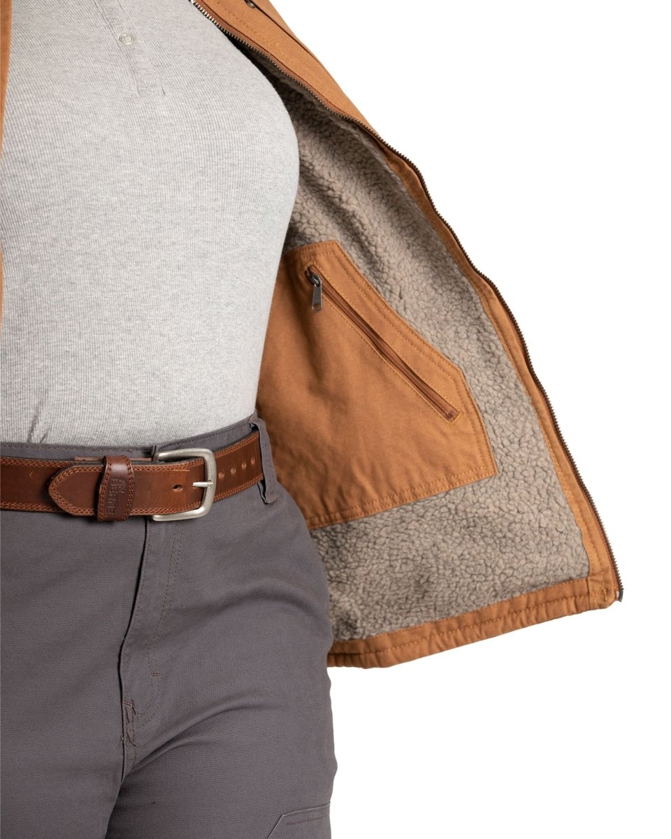 Women's Sherpa-Lined Softstone Duck Vest - Berne Apparel