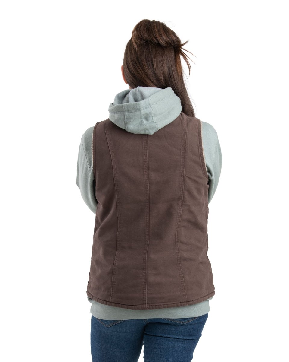 Women's Sherpa-Lined Softstone Duck Vest - Berne Apparel