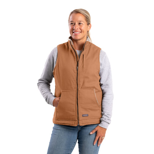 Women's Sherpa-Lined Softstone Duck Vest Thumbnail