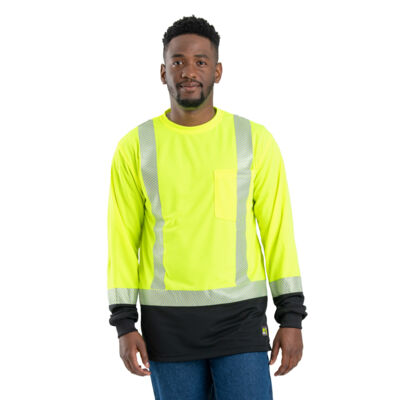 Hi Vis Class 3 Color Block Long Sleeve T-Shirt Thumbnail