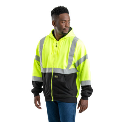 Mens Lined Hi-Vis Pullover Hooded Sweatshirt Thumbnail